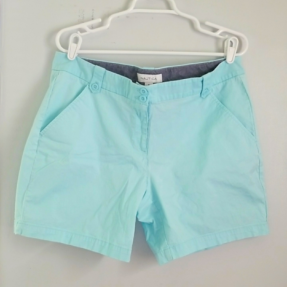 Nautica Turquoise Blue Chino Shorts Size 14